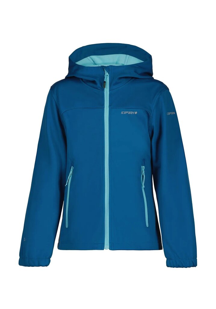 Icepeak laste softshell-jope Kleve 51896-9*370, sinine/münt 6438513929145 hind ja info | Tüdrukute joped ja mantlid | kaup24.ee