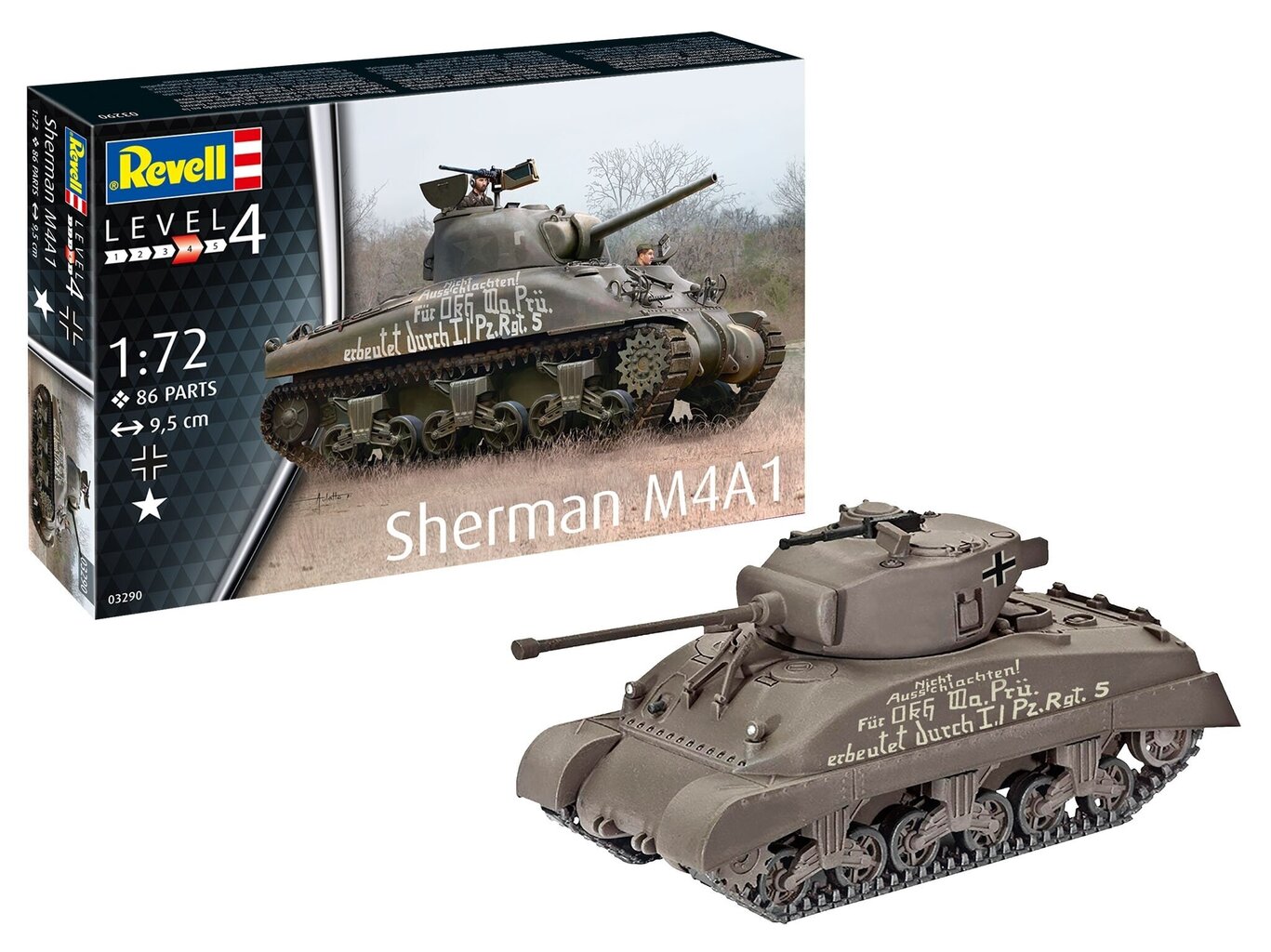 Revell - Sherman M4A1, 1/72, 03290 hind ja info | Klotsid ja konstruktorid | kaup24.ee