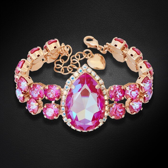 Käevõru naistele DiamondSky „Celestial Drop II (Lotus Pink DeLite)“ Swarovski kristallidega DS00B456 hind ja info | Käevõrud, käeketid | kaup24.ee