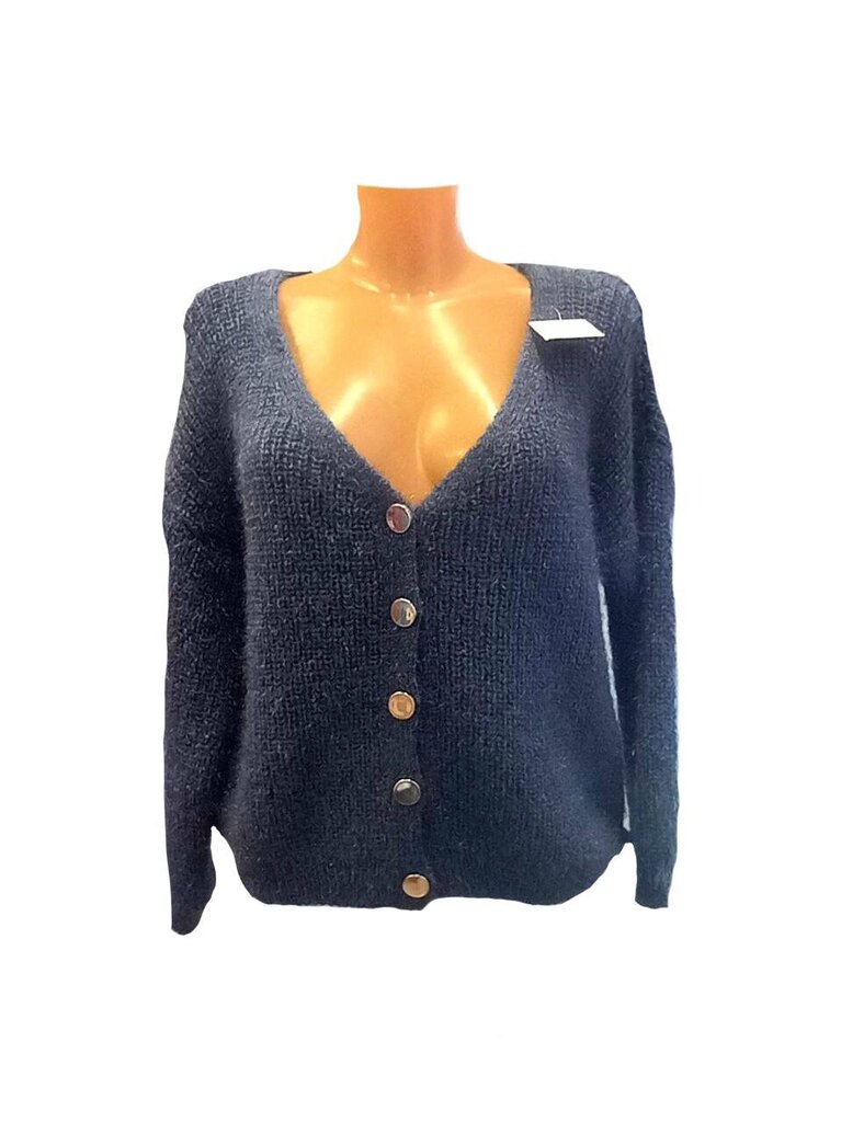 Naiste nööpidega džemper B-28, hall цена и информация | Naiste kampsunid | kaup24.ee