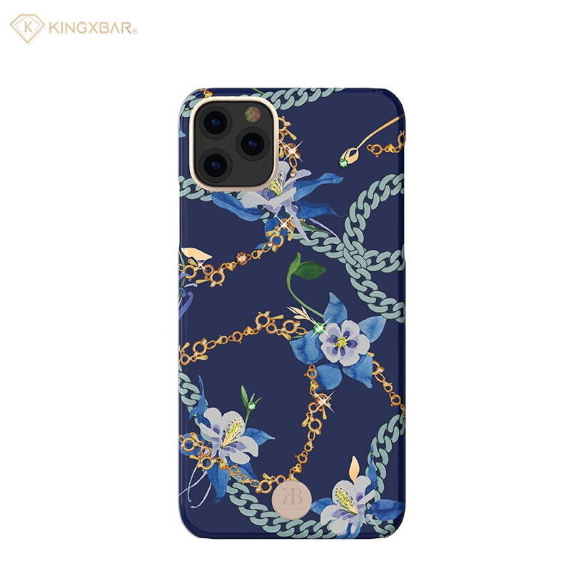 Kingxbar Luxury Series Swarovski kristallidega tagakaane ümbris Apple iPhone 11 Pro Max Blue jaoks цена и информация | Telefoni kaaned, ümbrised | kaup24.ee