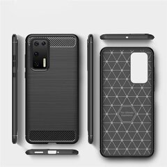 Carbon Case Flexible Cover TPU Case for Huawei P40 black (Black) цена и информация | Чехлы для телефонов | kaup24.ee