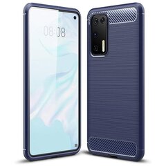 Carbon Case Flexible Cover TPU Case for Huawei P40 blue (Light blue || Niebieski) цена и информация | Чехлы для телефонов | kaup24.ee