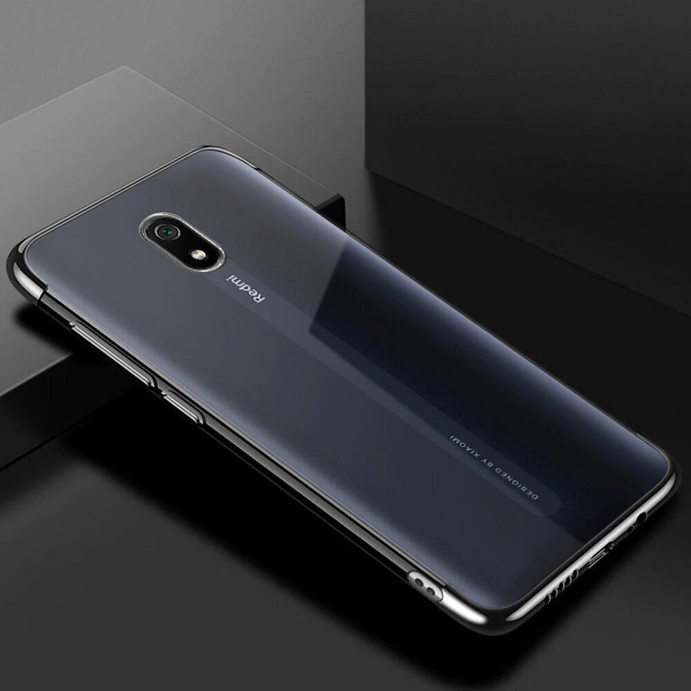 Clear Color Case Gel TPU Electroplating frame Cover for Xiaomi Redmi 8A black (Black) цена и информация | Telefoni kaaned, ümbrised | kaup24.ee