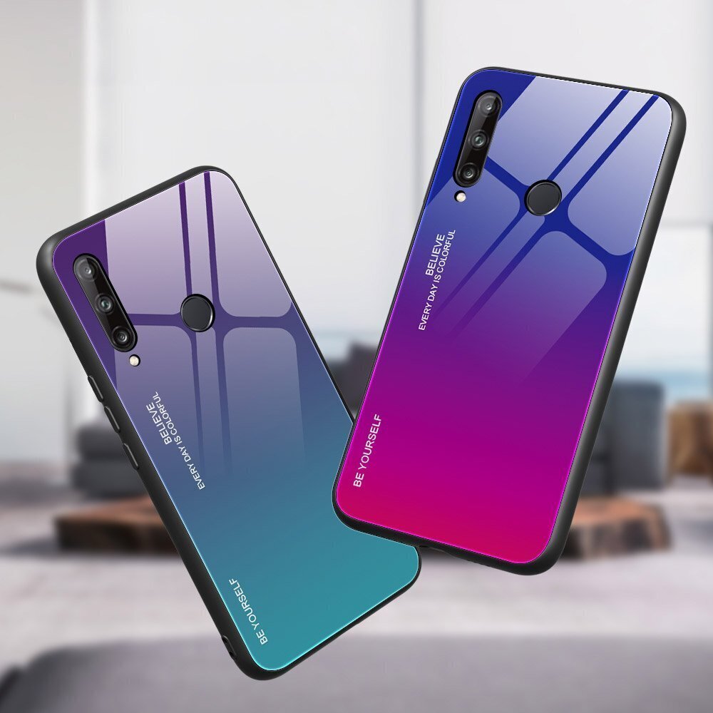 Gradient Glass Durable Cover with Tempered Glass Back Huawei P40 Lite E pink-purple (Pink || Purpurowy) цена и информация | Telefoni kaaned, ümbrised | kaup24.ee
