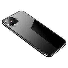 Clear Color Case Gel TPU Electroplating frame Cover for iPhone 12 Pro Max black (Black) цена и информация | Чехлы для телефонов | kaup24.ee