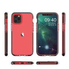 Spring Case clear TPU gel protective cover with colorful frame for iPhone 12 mini light pink (Dark pink) hind ja info | Telefoni kaaned, ümbrised | kaup24.ee