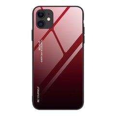 Gradient Glass Durable Cover with Tempered Glass Back iPhone 12 mini black-red (Black || Red) цена и информация | Чехлы для телефонов | kaup24.ee