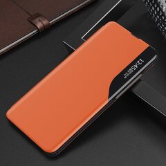 Eco Leather View Case elegant bookcase type case with kickstand for Huawei P40 Lite orange (Orange) hind ja info | Telefoni kaaned, ümbrised | kaup24.ee