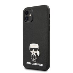 Karl Lagerfeld KLHCP12SIKMSBK iPhone 12 mini 5,4 &quot;black / black hardcase Saffiano Ikonik Metal hind ja info | Telefoni kaaned, ümbrised | kaup24.ee