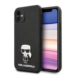 Karl Lagerfeld KLHCP12SIKMSBK iPhone 12 mini 5,4 &quot;black / black hardcase Saffiano Ikonik Metal hind ja info | Telefoni kaaned, ümbrised | kaup24.ee