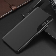 Eco Leather View Case elegant bookcase type case with kickstand for Huawei P40 Lite E black (Black) цена и информация | Чехлы для телефонов | kaup24.ee