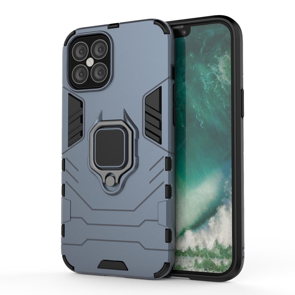 Ring Armor Case Kickstand Tough Rugged Cover for iPhone 12 Pro Max blue (Light blue || Niebieski) hind ja info | Telefoni kaaned, ümbrised | kaup24.ee