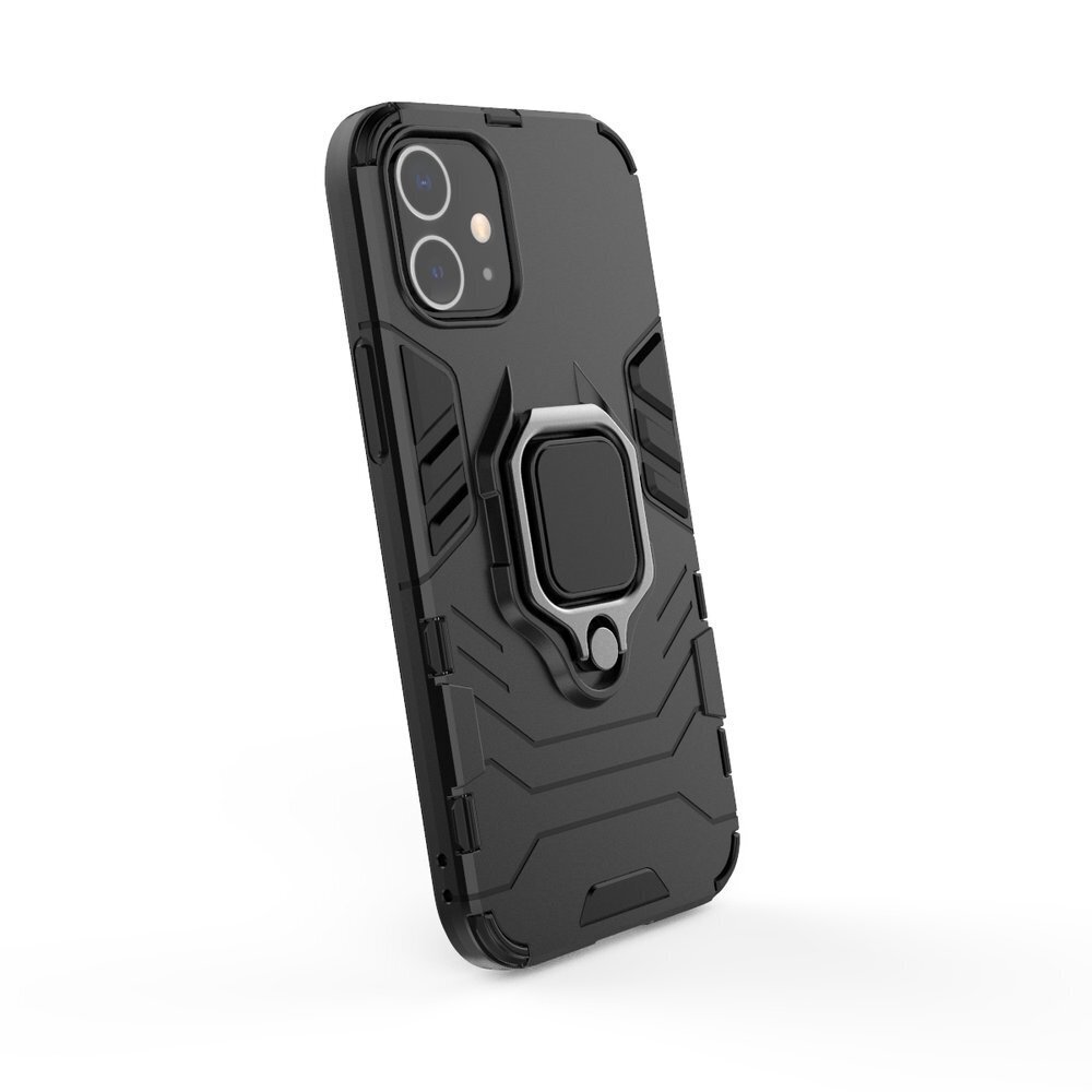 Ring Armor Case Kickstand Tough Rugged Cover for iPhone 12 mini black (Black) цена и информация | Telefoni kaaned, ümbrised | kaup24.ee