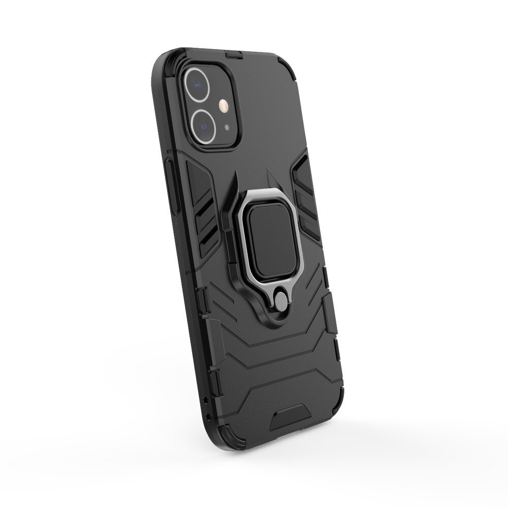 Ring Armor Case Kickstand Tough Rugged Cover for iPhone 12 mini black (Black) hind ja info | Telefoni kaaned, ümbrised | kaup24.ee