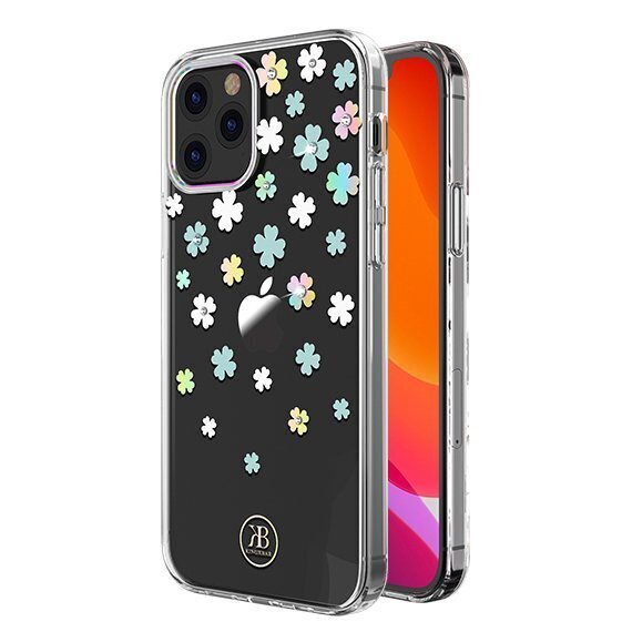 Kingxbar Lucky Series case decorated with original Swarovski crystals iPhone 12 mini transparent (Clover) (Transparent) цена и информация | Telefoni kaaned, ümbrised | kaup24.ee