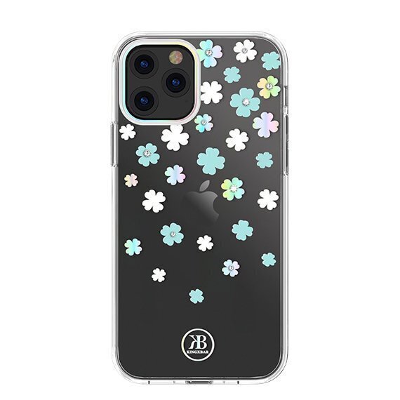 Kingxbar Lucky Series case decorated with original Swarovski crystals iPhone 12 mini transparent (Clover) (Transparent) цена и информация | Telefoni kaaned, ümbrised | kaup24.ee