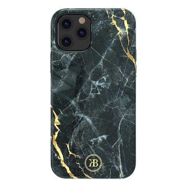 Kingxbar Marble Series case decorated printed marble iPhone 12 mini black (Black) hind ja info | Telefoni kaaned, ümbrised | kaup24.ee