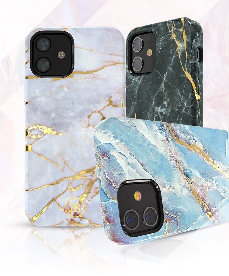Kingxbar Marble Series case decorated printed marble iPhone 12 mini black (Black) hind ja info | Telefoni kaaned, ümbrised | kaup24.ee