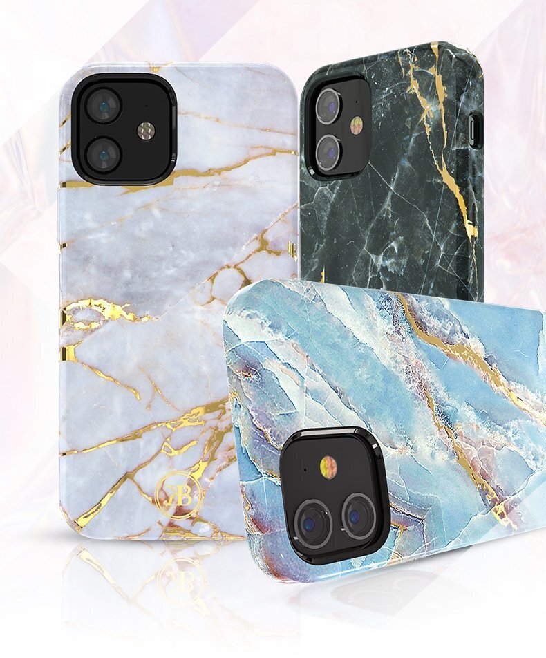 Kingxbar Marble Series case decorated printed marble iPhone 12 mini black (Black) цена и информация | Telefoni kaaned, ümbrised | kaup24.ee