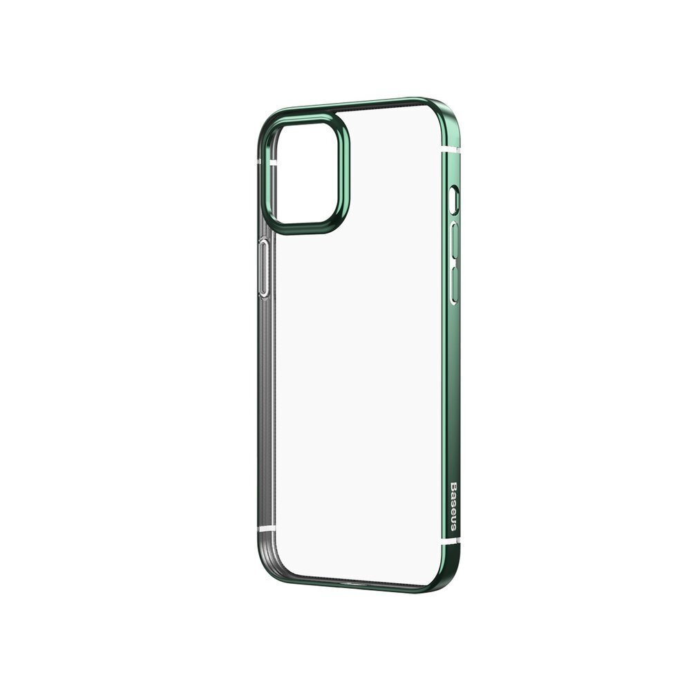 Baseus Shining Case Flexible gel case with a shiny metallic frame iPhone 12 mini Dark green (ARAPIPH54N-MD06) (Dark green \ iPhone 12 mini) цена и информация | Telefoni kaaned, ümbrised | kaup24.ee