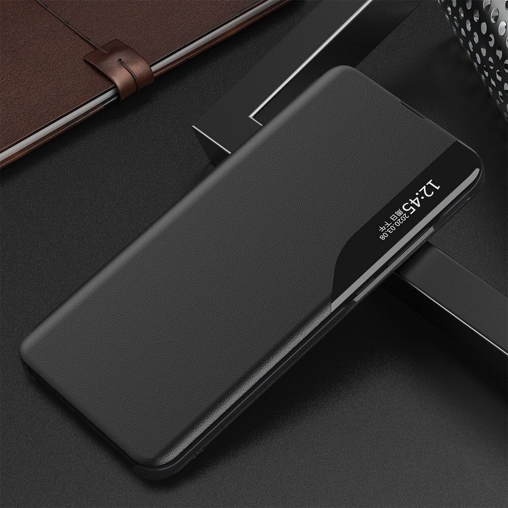 Eco Leather View Case elegant bookcase type case with kickstand for Xiaomi Poco M3 / Xiaomi Redmi 9T black (Black) цена и информация | Telefoni kaaned, ümbrised | kaup24.ee