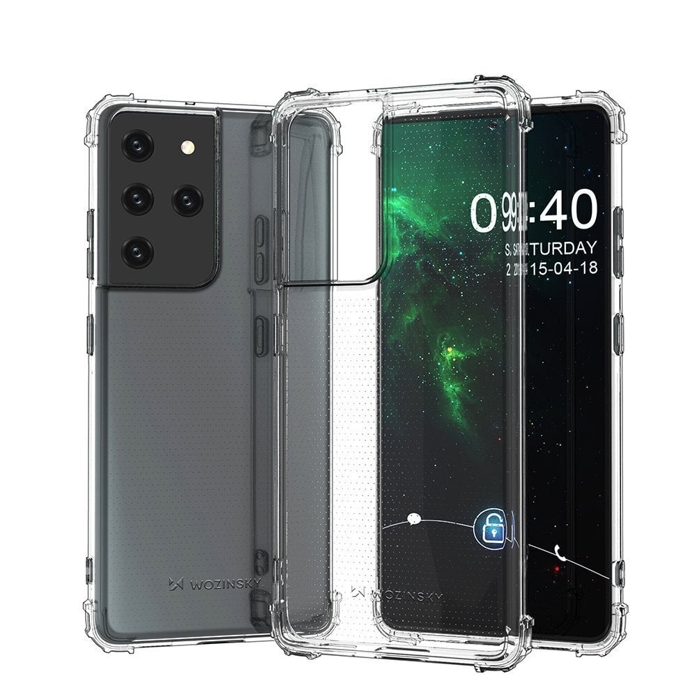 Wozinsky Anti Shock durable case with Military Grade Protection for Samsung Galaxy S21 Ultra 5G transparent цена и информация | Telefoni kaaned, ümbrised | kaup24.ee