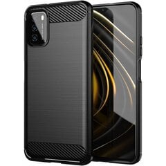 Carbon Case Flexible Cover TPU Case for Xiaomi Poco M3 black hind ja info | Telefoni kaaned, ümbrised | kaup24.ee