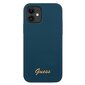 Guess GUHCP12SLSLMGBL iPhone 12 mini 5,4 &quot;blue / blue hardcase Metal Logo Script hind ja info | Telefoni kaaned, ümbrised | kaup24.ee