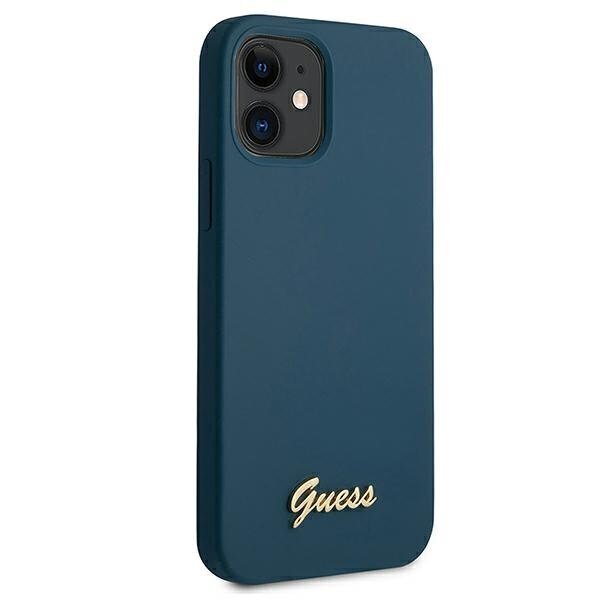 Guess GUHCP12SLSLMGBL iPhone 12 mini 5,4 &quot;blue / blue hardcase Metal Logo Script hind ja info | Telefoni kaaned, ümbrised | kaup24.ee