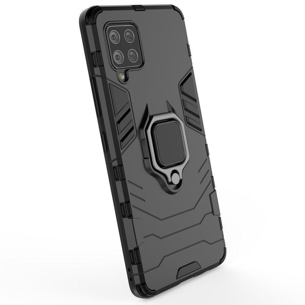 Ring Armor Case Kickstand Tough Rugged Cover for Samsung Galaxy A42 5G black (Black) цена и информация | Telefoni kaaned, ümbrised | kaup24.ee