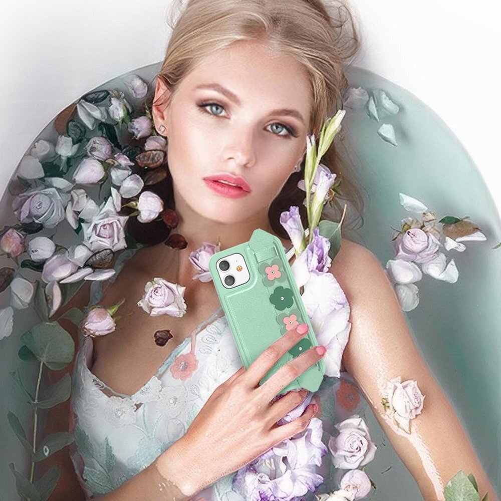 Kingxbar Sweet Series case decorated with original Swarovski crystals iPhone 12 Pro / iPhone 12 green (Green) цена и информация | Telefoni kaaned, ümbrised | kaup24.ee