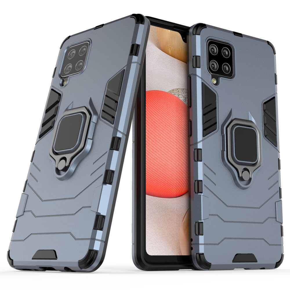 Ring Armor Case Kickstand Tough Rugged Cover for Samsung Galaxy A42 5G blue (Light blue || Niebieski) hind ja info | Telefoni kaaned, ümbrised | kaup24.ee