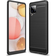 Carbon Case Flexible Cover TPU Case for Samsung Galaxy A42 5G black (Black) цена и информация | Чехлы для телефонов | kaup24.ee