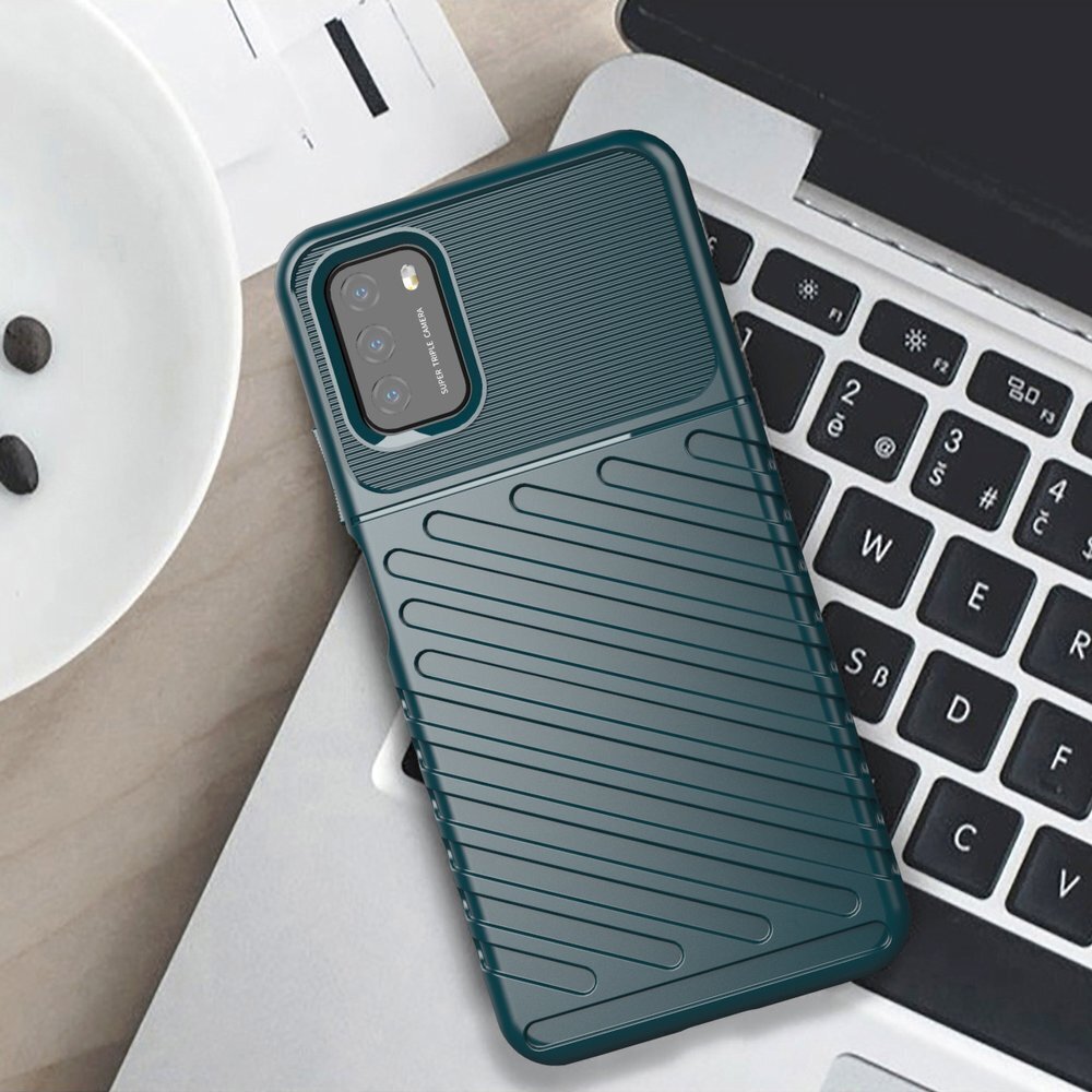 Thunder Case Flexible Tough Rugged Cover TPU Case for Xiaomi Poco M3 / Xiaomi Redmi 9T green (Green) цена и информация | Telefoni kaaned, ümbrised | kaup24.ee