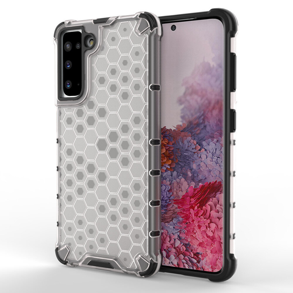 Honeycomb Case armor cover with TPU Bumper for Samsung Galaxy S21 5G transparent (Transparent) цена и информация | Telefoni kaaned, ümbrised | kaup24.ee