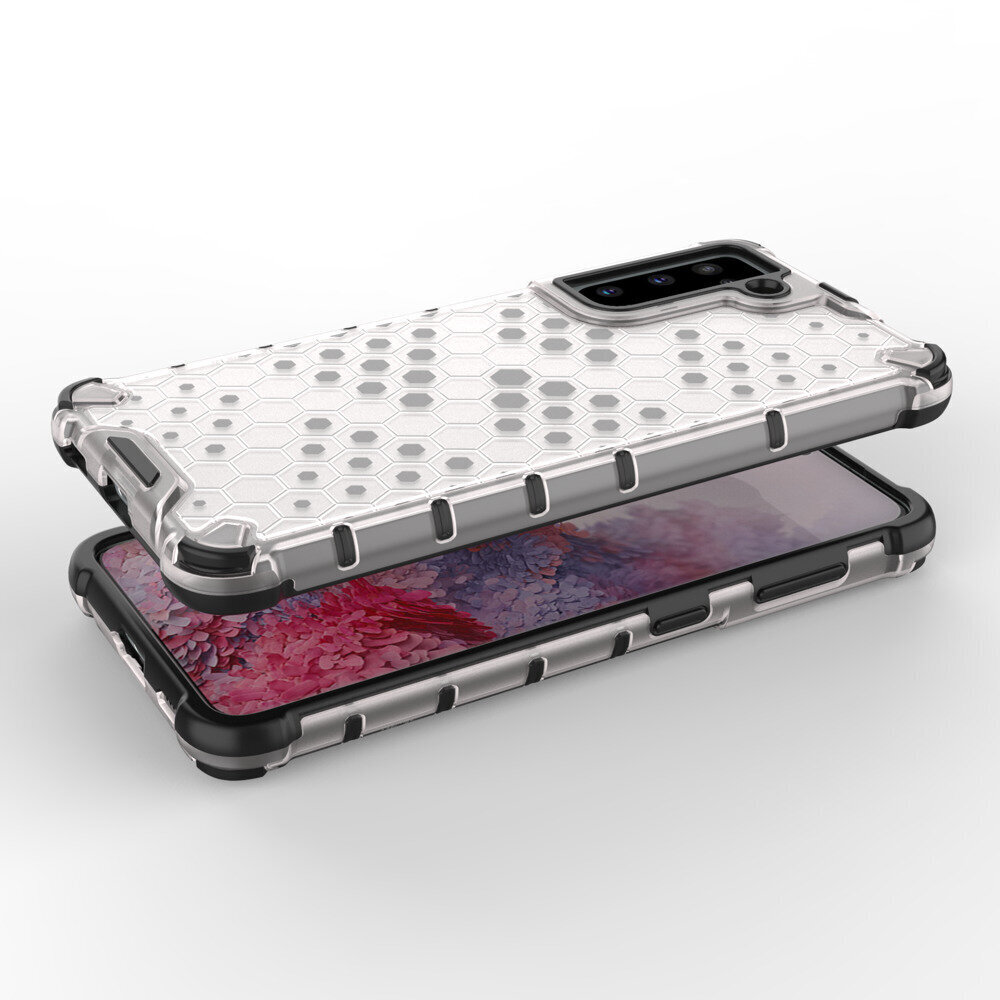 Honeycomb Case armor cover with TPU Bumper for Samsung Galaxy S21 5G transparent (Transparent) цена и информация | Telefoni kaaned, ümbrised | kaup24.ee