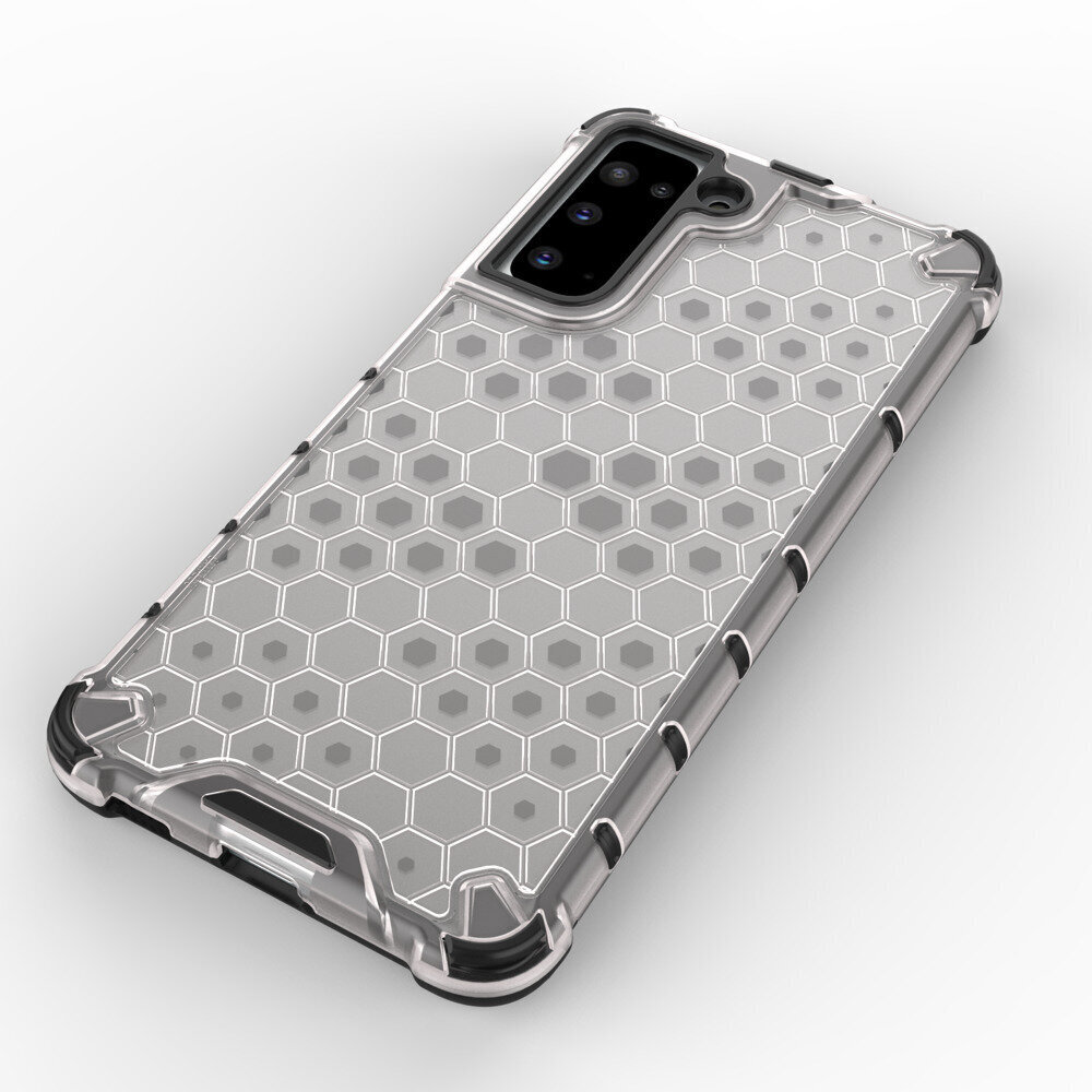 Honeycomb Case armor cover with TPU Bumper for Samsung Galaxy S21 5G transparent (Transparent) hind ja info | Telefoni kaaned, ümbrised | kaup24.ee