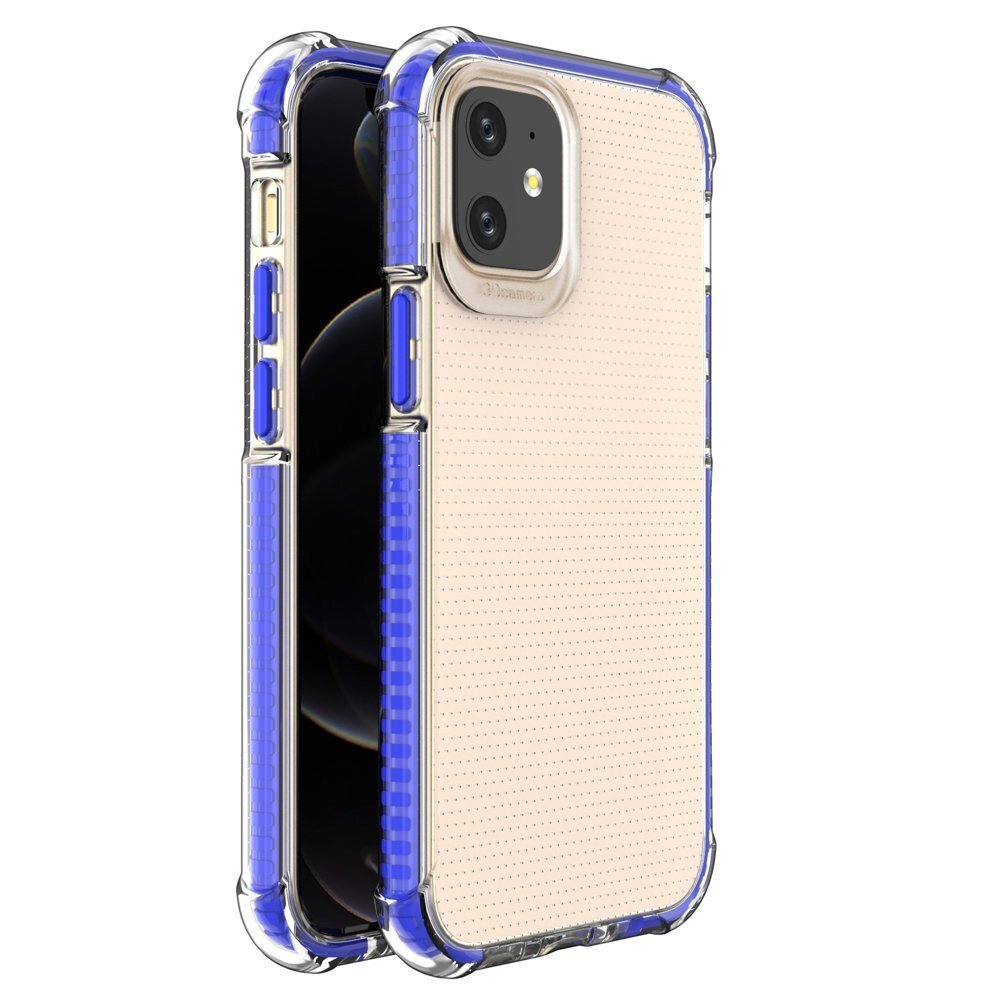 Spring Armor clear TPU gel rugged protective cover with colorful frame for iPhone 12 mini blue (Light blue || Niebieski) цена и информация | Telefoni kaaned, ümbrised | kaup24.ee