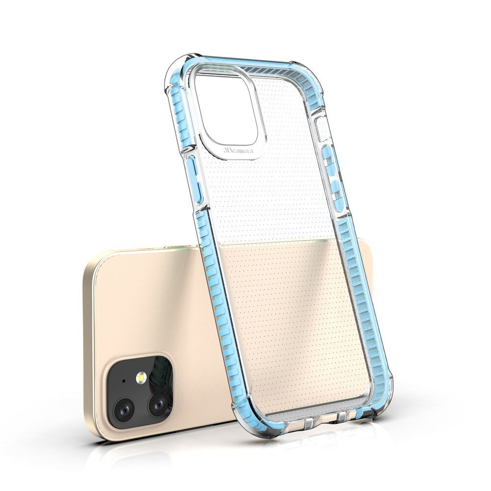 Spring Armor clear TPU gel rugged protective cover with colorful frame for iPhone 12 mini blue (Light blue || Niebieski) цена и информация | Telefoni kaaned, ümbrised | kaup24.ee