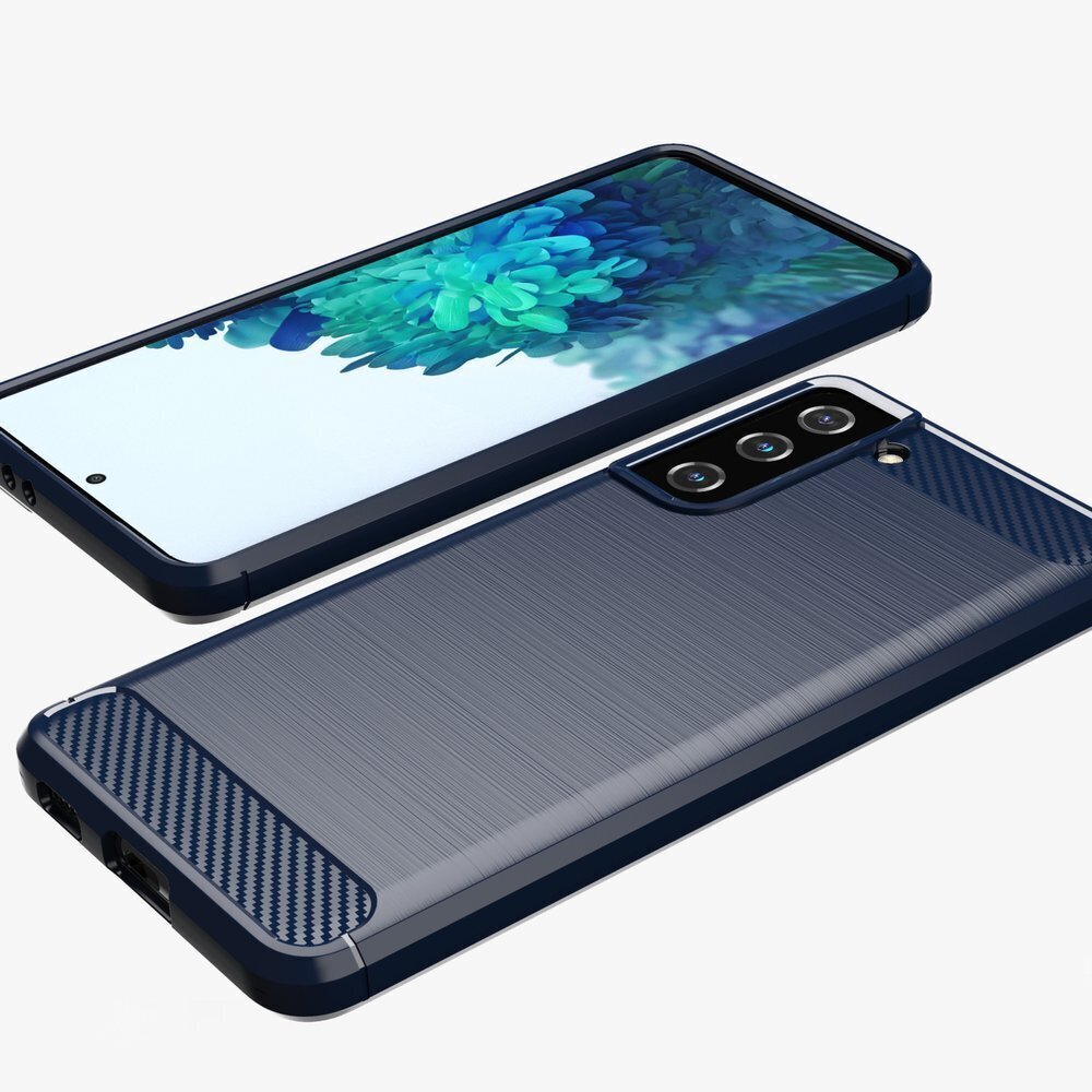 Carbon Case Flexible Cover TPU Case for Samsung Galaxy S21 5G blue (Light blue || Niebieski) hind ja info | Telefoni kaaned, ümbrised | kaup24.ee