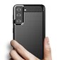 Carbon Case Flexible Cover TPU Case for Samsung Galaxy S21+ 5G (S21 Plus 5G) black (Black) цена и информация | Telefoni kaaned, ümbrised | kaup24.ee