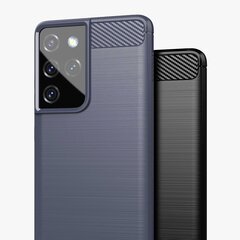 Carbon Case Flexible Cover TPU Case for Samsung Galaxy S21 Ultra 5G blue (Light blue || Niebieski) hind ja info | Telefoni kaaned, ümbrised | kaup24.ee