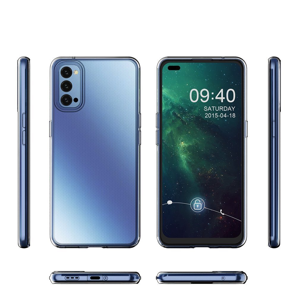 Ultra Clear 0.5mm Case Gel TPU Cover for Oppo Reno 4 transparent цена и информация | Telefoni kaaned, ümbrised | kaup24.ee