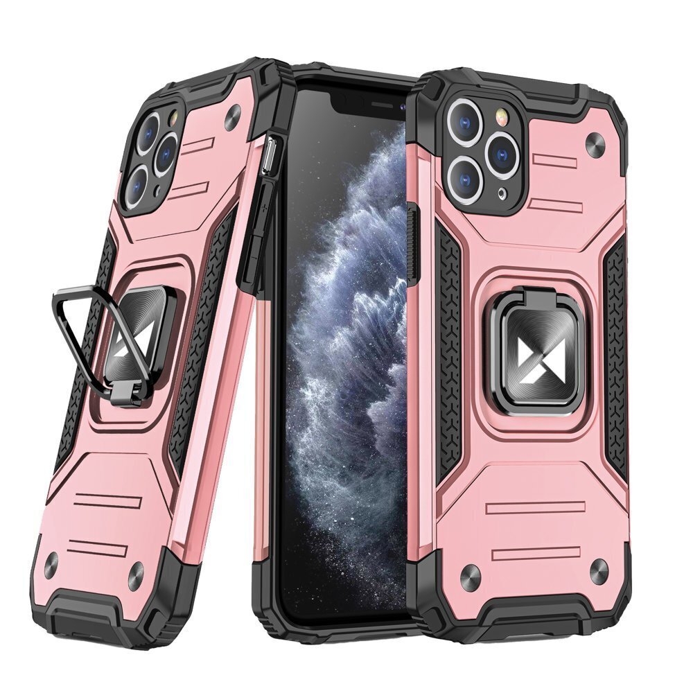 Wozinsky Ring Armor Case Kickstand Tough Rugged Cover for iPhone 11 Pro pink (Pink) цена и информация | Telefoni kaaned, ümbrised | kaup24.ee