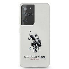 US Polo USHCS21LSLHRWH S21 Ultra G998 white / white Silicone Logo hind ja info | Telefoni kaaned, ümbrised | kaup24.ee
