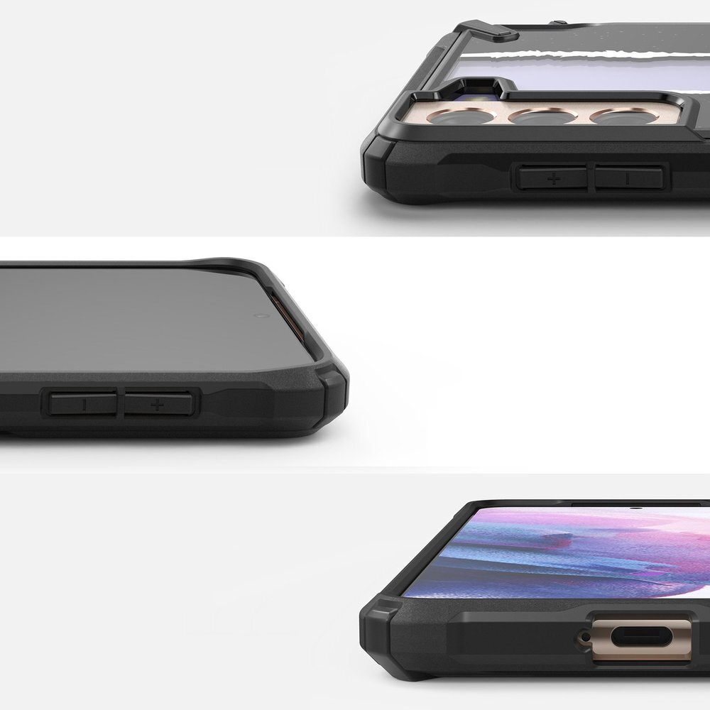 Ringke Fusion X Design durable PC Case with TPU Bumper for Samsung Galaxy S21+ 5G (S21 Plus 5G) black (Ticket band) (XDSG0052) (Black) цена и информация | Telefoni kaaned, ümbrised | kaup24.ee
