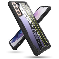 Ringke Fusion X Design durable PC Case with TPU Bumper for Samsung Galaxy S21+ 5G (S21 Plus 5G) black (Ticket band) (XDSG0052) (Black) цена и информация | Чехлы для телефонов | kaup24.ee