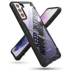 Ringke Fusion X Design durable PC Case with TPU Bumper for Samsung Galaxy S21+ 5G (S21 Plus 5G) black (Cross) (XDSG0053) (Black) цена и информация | Чехлы для телефонов | kaup24.ee