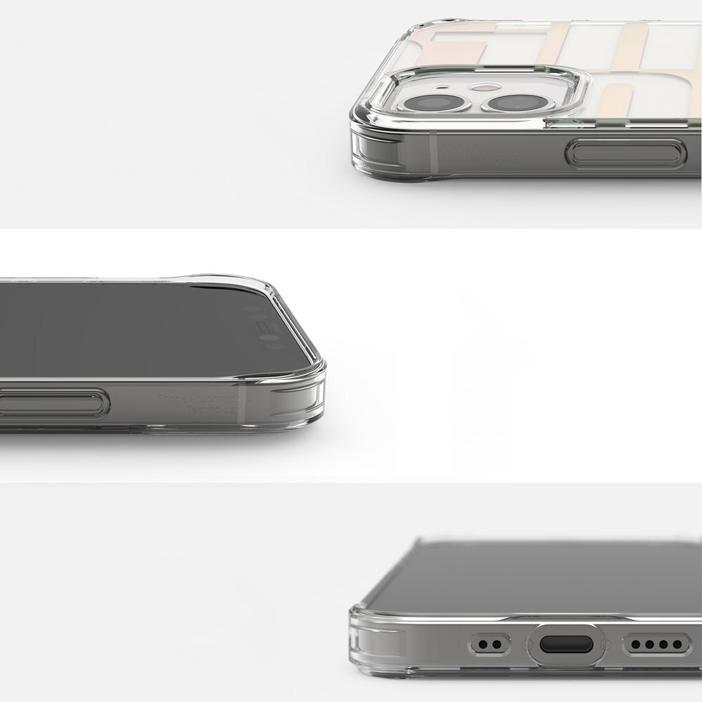 Ringke Fusion Design PC Case with TPU Bumper for iPhone 12 mini pink-green (GNAP0020) (Pink || Green) цена и информация | Telefoni kaaned, ümbrised | kaup24.ee